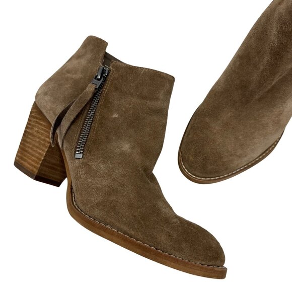 Sam Edelman Macon Bootie Size 7 Brown Suede Leather Side Zipper Ankle Boot - Picture 8 of 8
